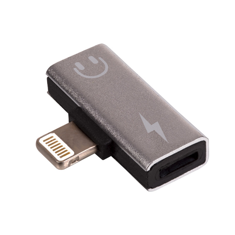 Akyga AK-AD-64 Adapter Lightning (m) auf 2x Lightning (f), silber