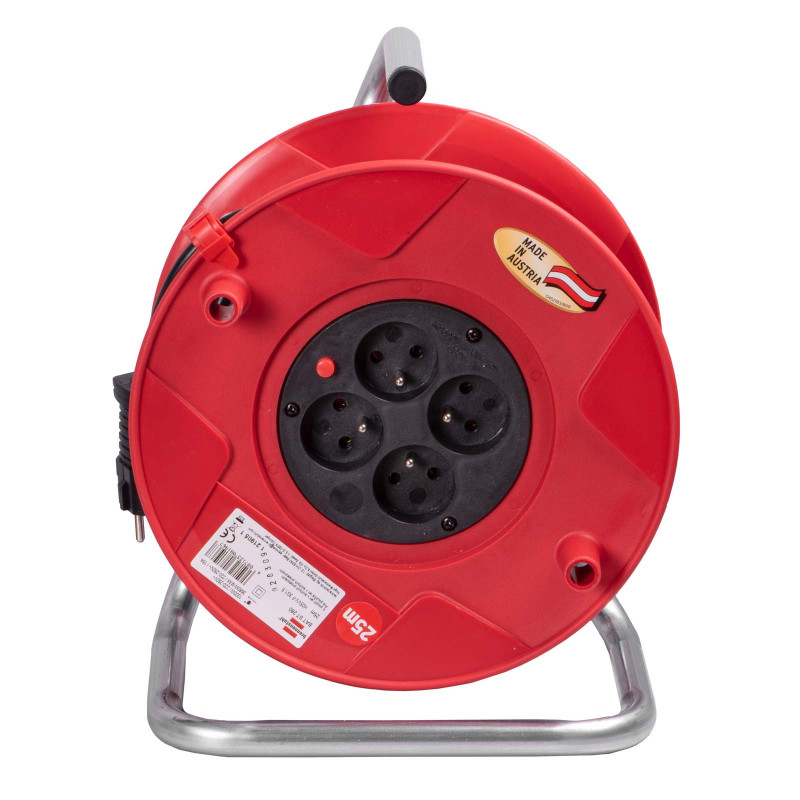 Brennenstuhl Akyga AK-CR-08 Kabeltrommel, 4 Steckdosen, IP20, 25 m, Rot