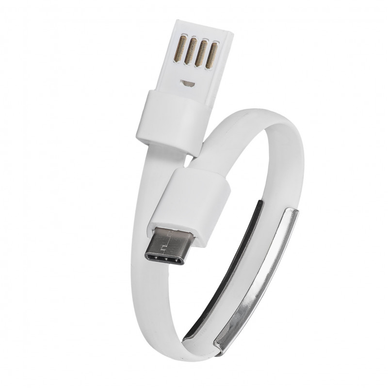 Akyga AK-AD-47 Armband-USB-Kabel, USB-C (m) / USB-A, USB 2.0, 23 cm, weiß