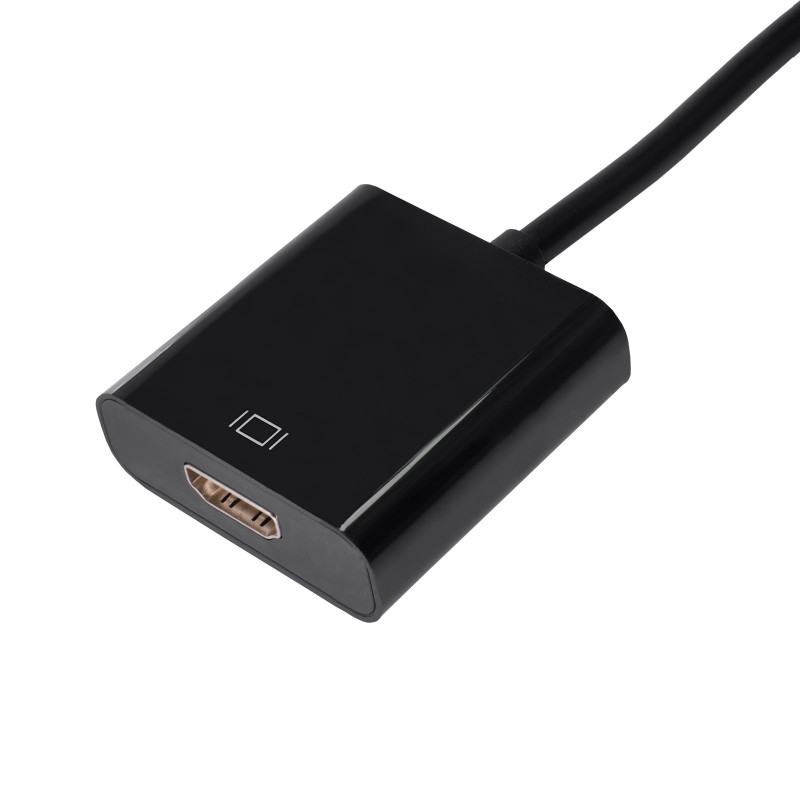Akyga AK-AD-11 Konverter-Adapter mit Kabel DisplayPort Stecker auf HDMI Buchse, 15 cm, Schwarz