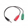 Akyga AK-AV-08 Mini-Klinke (M) auf 2x Mini-Klinke (F) Audio-Splitter-Kabel, 15 cm, Schwarz
