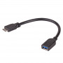 Akyga AK-AD-30 OTG-Adapterkabel USB-A 3.0 (Buchse) auf Micro-USB 3.0 (Stecker), 15 cm, Schwarz