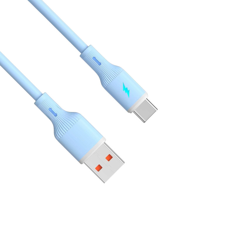 Akyga AK-USB-63 USB-Kabel USB-A (m) / USB-C (m), USB 2.0, 18W, 1 m, blau, Silikon