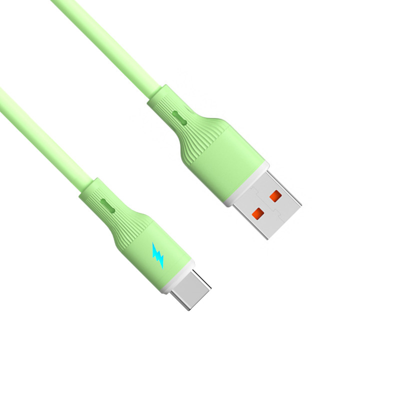 Akyga AK-USB-64 USB-Kabel USB-A (m) / USB-C (m), USB 2.0, 18W, 1 m, grün, Silikon