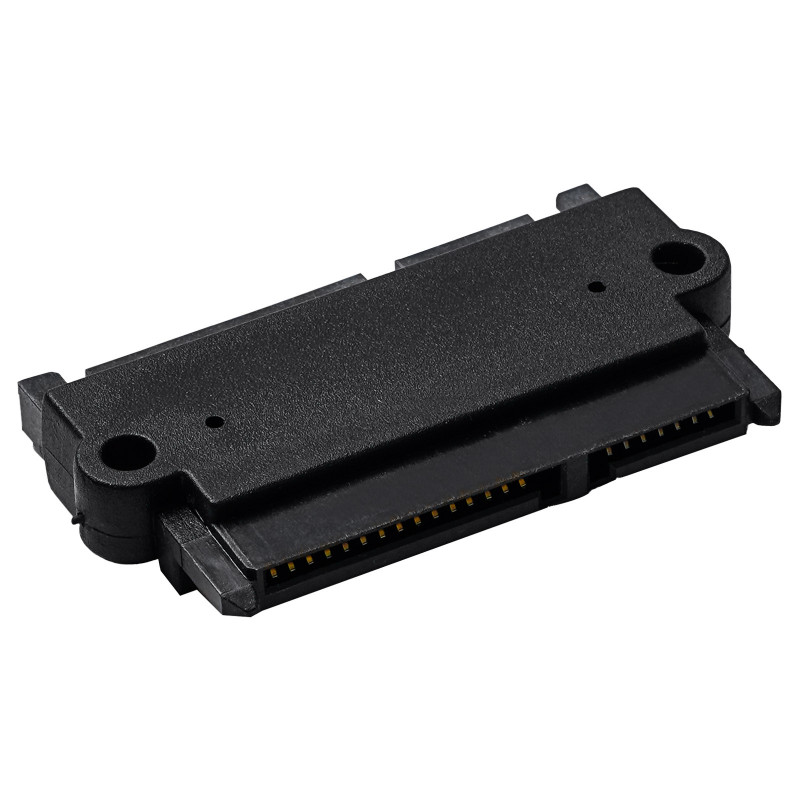 Akyga AK-CA-83 SATA 22-Pin (15+7) Adapter Buchse auf Stecker, Schwarz