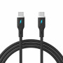 Akyga AK-USB-67 USB-Kabel USB-C (m) / USB-C (m), USB 2.0, 60W, 1 m, schwarz, Silikon