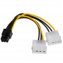 Akyga AK-CA-13 2x Molex (M) auf PCIe 6-Pin (F) Stromadapterkabel, 15 cm