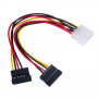 Akyga AK-CA-16 Molex (M) auf 2x SATA-Stromversorgung (F) Splitterkabel, 15 cm