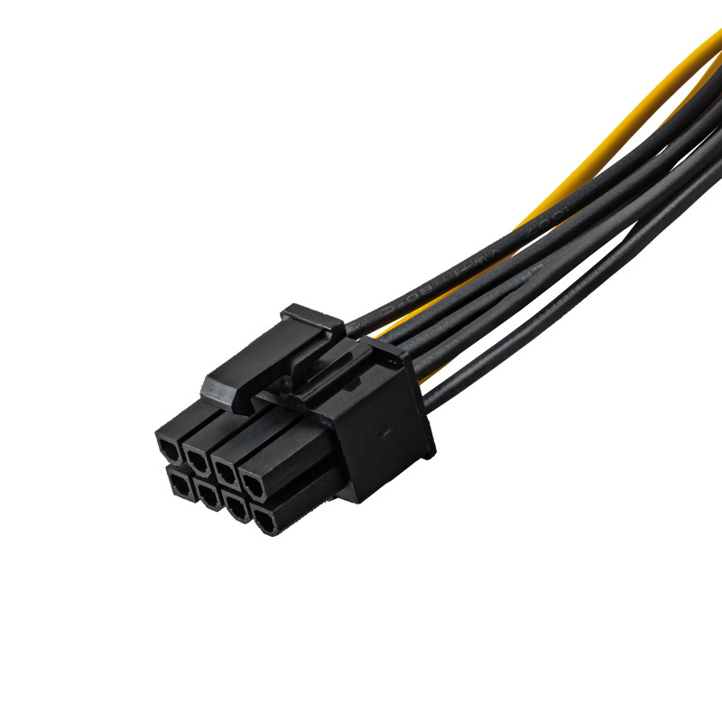 Akyga AK-CA-07 PCIe 6-polig (M) auf PCIe 8-polig (6+2) (F) Stromadapterkabel, 20 cm