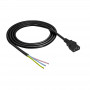 Akyga AK-OT-02A Netzkabel IEC C13 auf offenes Ende, CCA 3 x 0,5 mm², 1,5 m, schwarz