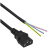 Akyga AK-OT-02A Netzkabel IEC C13 auf offenes Ende, CCA 3 x 0,5 mm², 1,5 m, schwarz