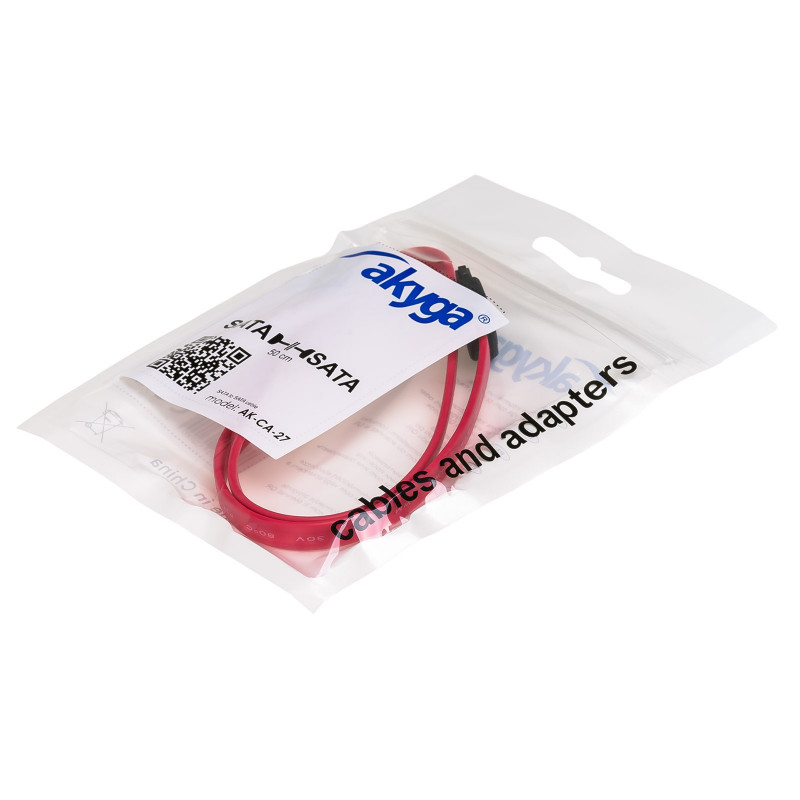 Akyga AK-CA-27 SATA-III-Datenkabel, 6 Gb/s, 0,5 m, Rot