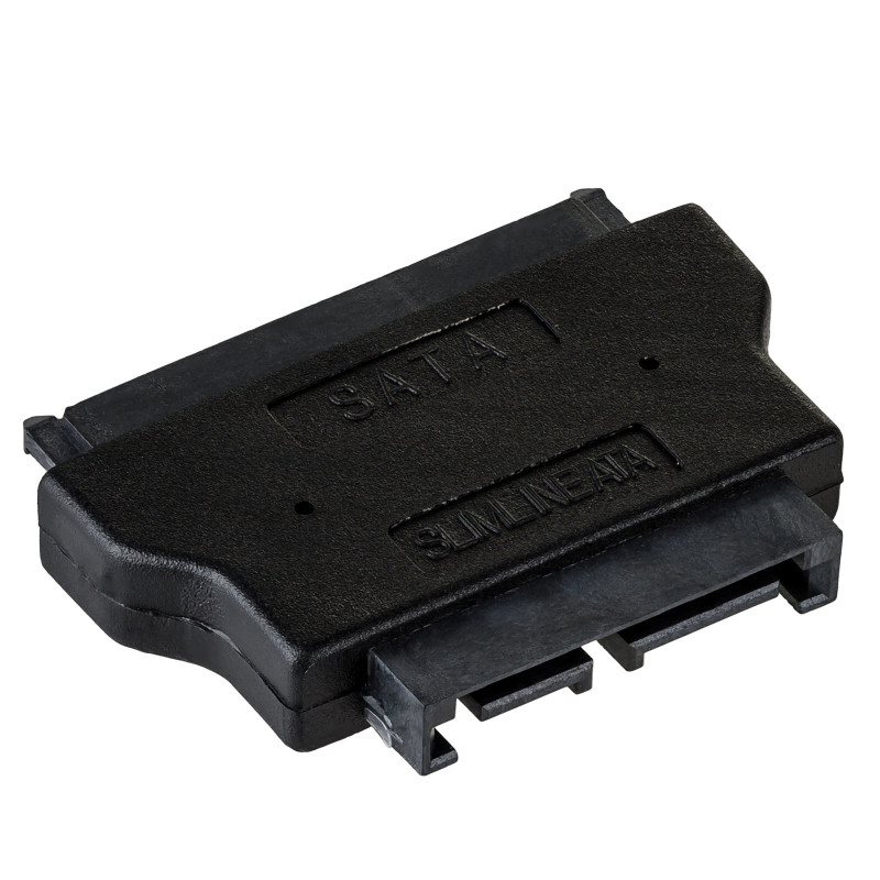 Akyga AK-CA-53 Slim-SATA (Stecker) auf SATA 22-Pin (Buchse) Adapter, Schwarz