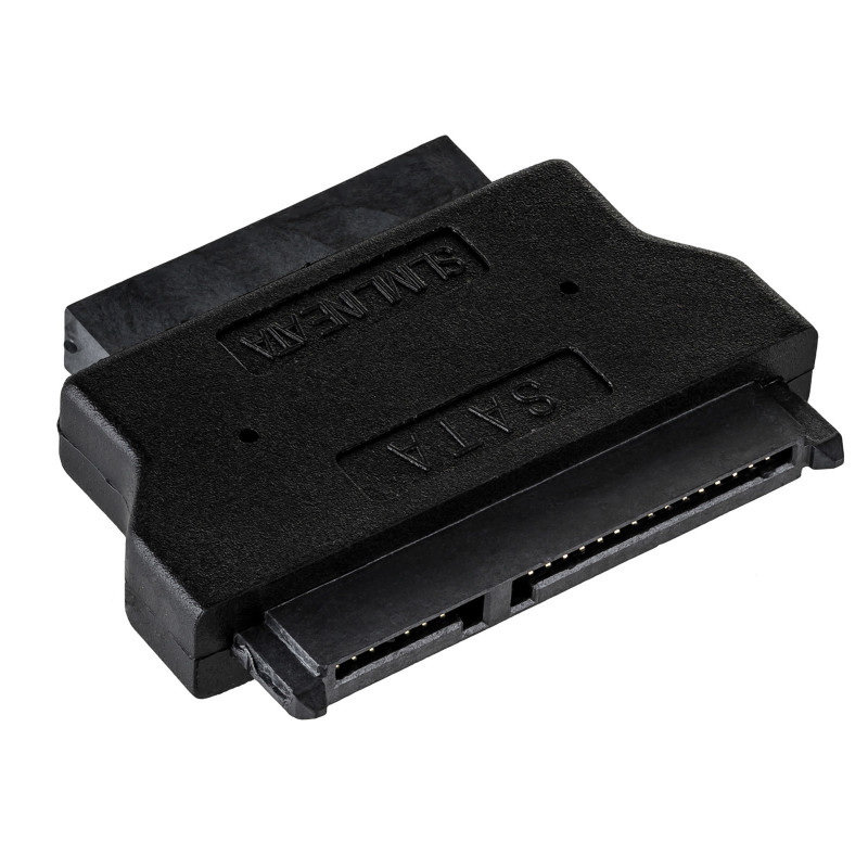Akyga AK-CA-53 Slim-SATA (Stecker) auf SATA 22-Pin (Buchse) Adapter, Schwarz
