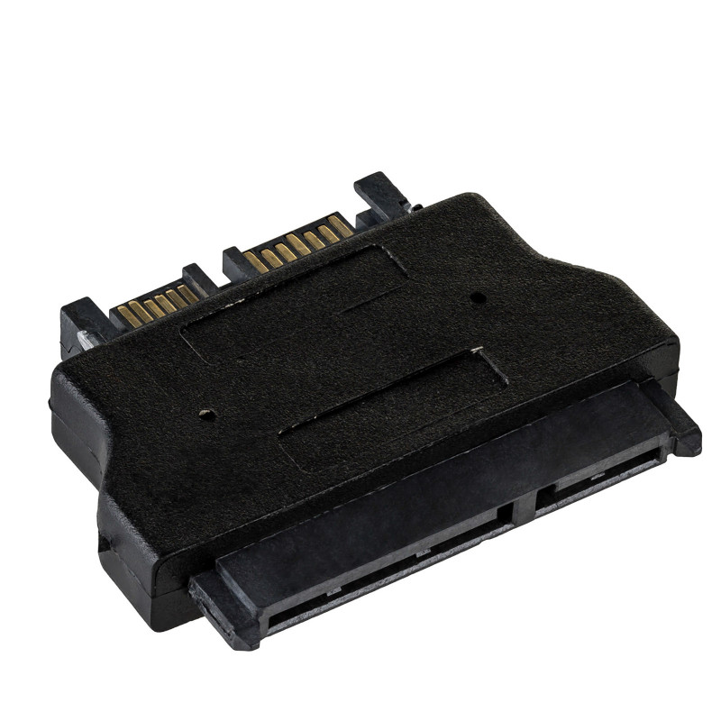 Akyga AK-CA-53 Slim-SATA (Stecker) auf SATA 22-Pin (Buchse) Adapter, Schwarz