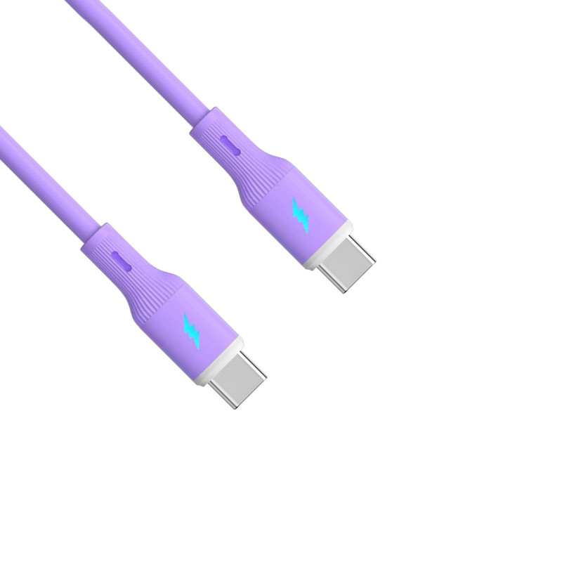 Akyga AK-USB-70 USB-Kabel USB-C (m) / USB-C (m), USB 2.0, 60W, 1 m, lila, Silikon
