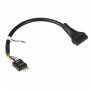 Akyga AK-CA-75 Internes USB 2.0 9-Pin (M) auf USB 3.0 19-Pin (F) Header-Adapterkabel, 20 cm, Schwarz