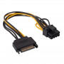 Akyga AK-CA-80 SATA-Strom zu PCIe 6+2-Pin Adapterkabel, 15 cm