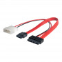 Akyga AK-CA-45 Slimline-SATA-Adapterkabel, Slim SATA (Buchse) auf SATA-Daten (Buchse) + Molex (Stecker), 2x 20 cm