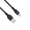 Akyga AK-USB-62 USB-Kabel USB-A (m) / USB-C (m), USB 2.0, 18W, 1 m, schwarz, Silikon