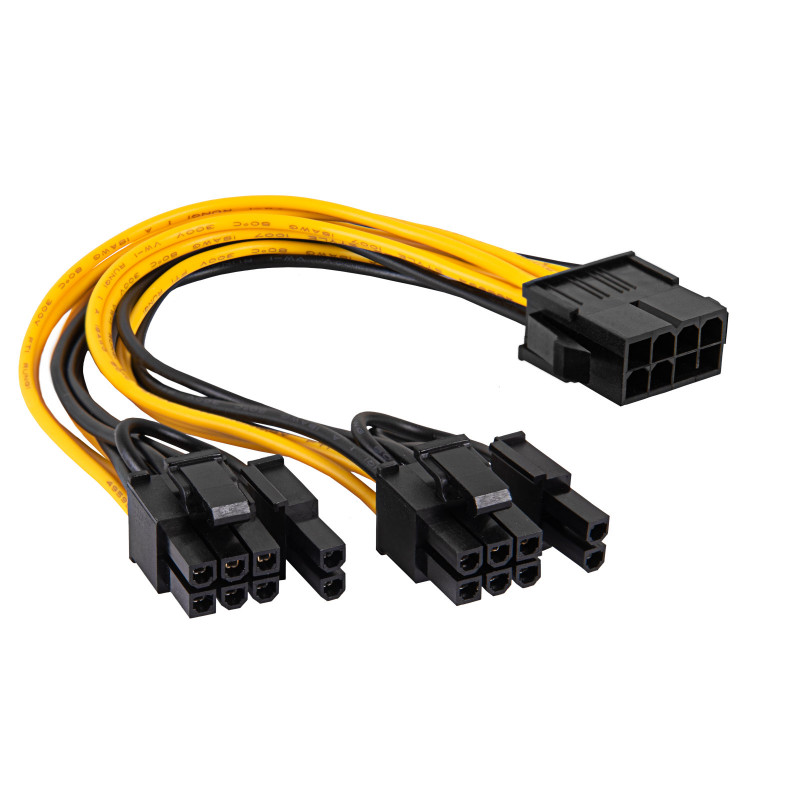 Akyga AK-CA-81 PCIe 8-Pin auf 2x PCIe 6+2-Pin Strom-Splitterkabel