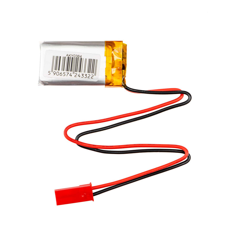 Akyga AKY0384 LP601730 Li-Po-Akku 3,7 V 250 mAh mit PCM, JST 2,54 mm 2-Pin-Stecker, 150 mm Kabel