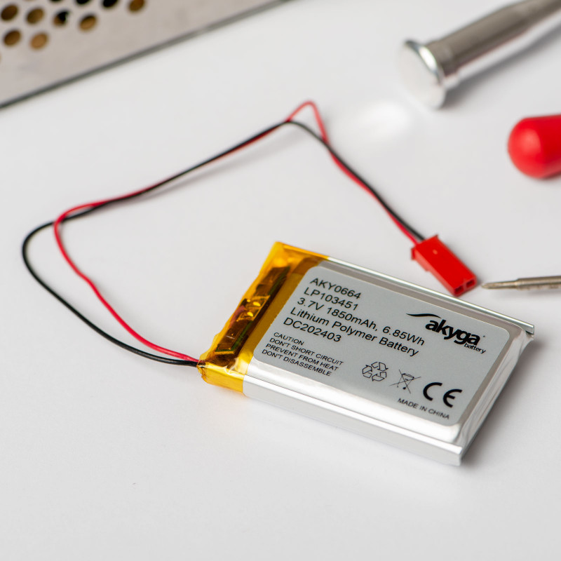 Akyga AKY0384 LP601730 Li-Po-Akku 3,7 V 250 mAh mit PCM, JST 2,54 mm 2-Pin-Stecker, 150 mm Kabel