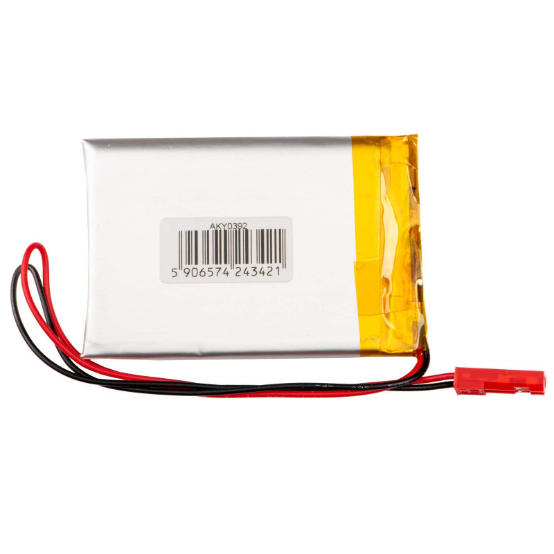 Akyga AKY0392 LP453350 Li-Po-Akku 3,7 V 800 mAh mit PCM, JST 2,54 mm 2-Pin-Stecker, 150 mm Kabel