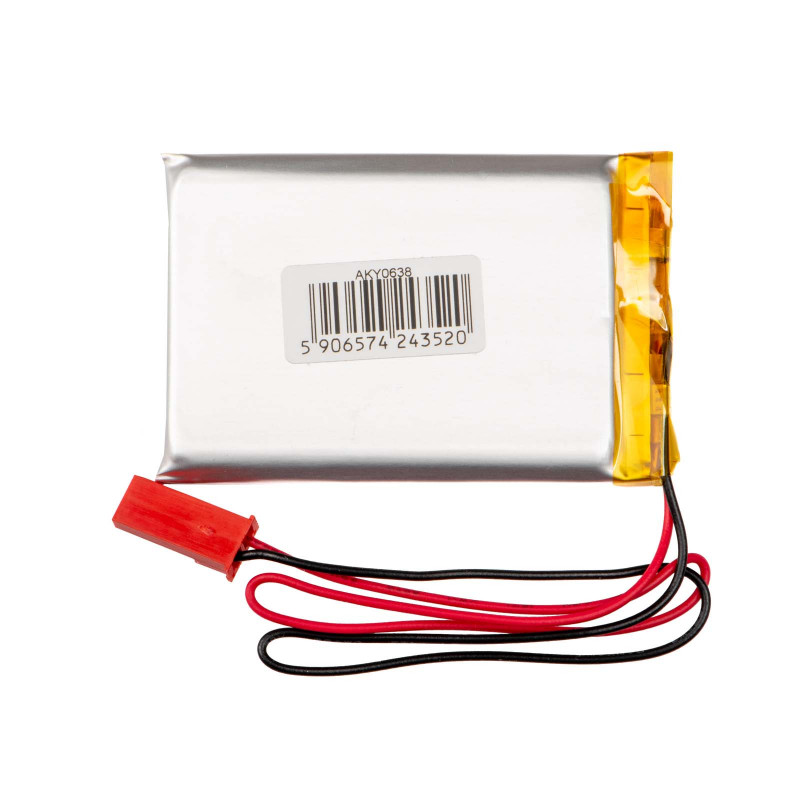 Akyga AKY0108 LP603048 Li-Po-Akku 3,7 V 850 mAh mit PCM, JST 2,54 mm 2-Pin-Stecker, 150 mm Kabel