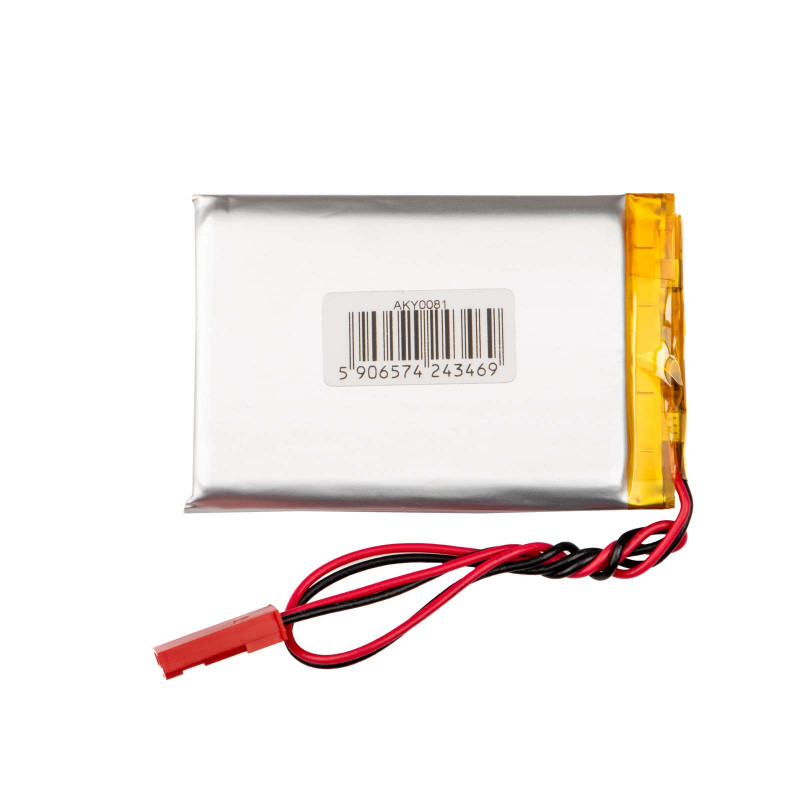 Akyga AKY0081 LP573450 Li-Po-Akku 3,7 V 980 mAh mit PCM, JST 2,54 mm 2-Pin-Stecker, 150 mm Kabel