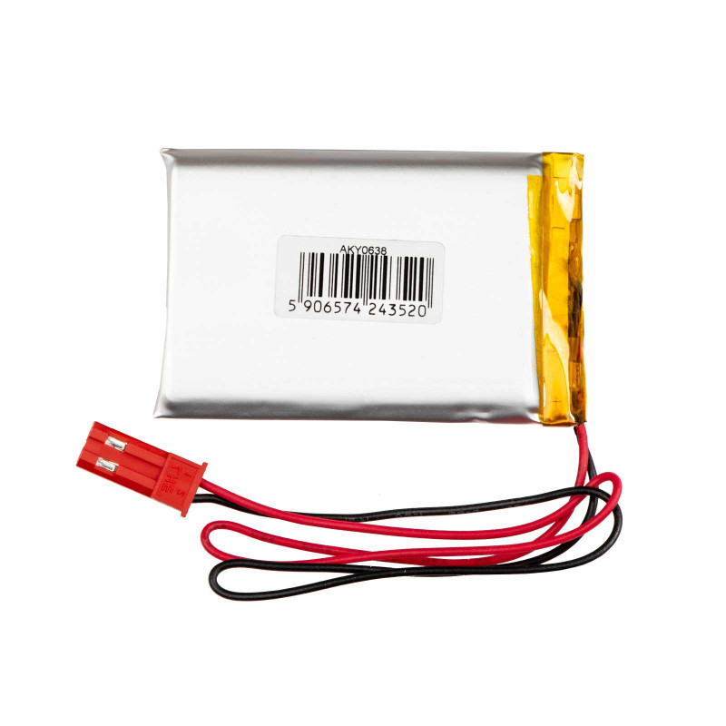 Akyga AKY0638 LP603450 Li-Po-Akku 3,7 V 1200 mAh mit PCM, JST 2,54 mm 2-Pin-Stecker, 100 mm Kabel