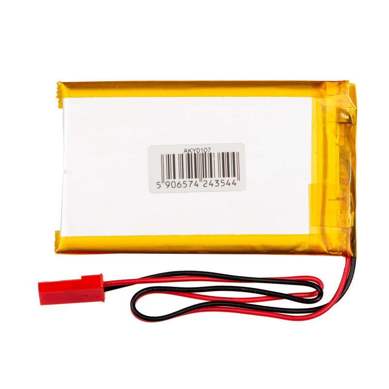 Akyga AKY0107 LP503759 Li-Po-Akku 3,7 V 1350 mAh mit PCM, JST 2,54 mm 2-Pin-Stecker, 150 mm Kabel