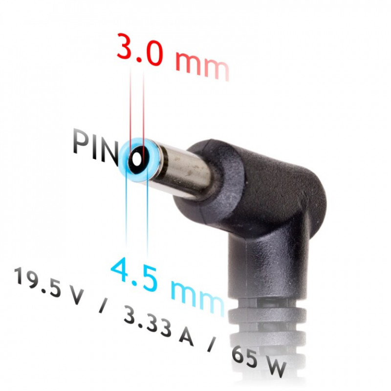 Akyga AK-ND-40 Kfz-Notebook-Netzteil 19,5 V / 3,33 A, 65 W, 4,5 x 3,0 mm + Pin, für HP