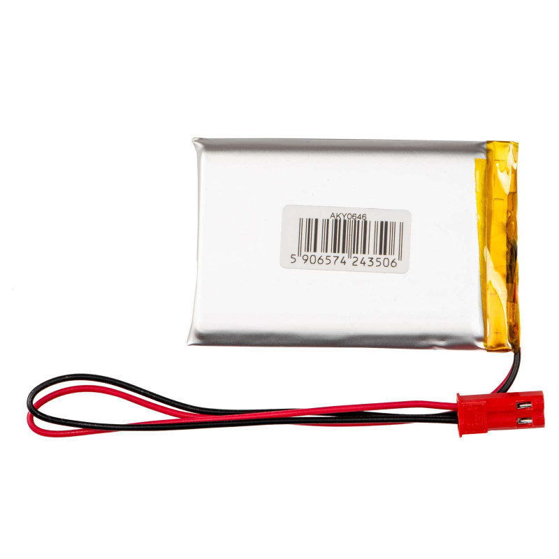 Akyga AKY0646 LP623255 Li-Po-Akku 3,7 V 1100 mAh mit PCM, JST 2,54 mm 2-Pin-Stecker, 150 mm Kabel