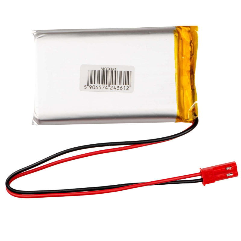 Akyga AKY0393 LP903759 Li-Po-Akku 3,7 V 2200 mAh mit PCM, JST 2,54 mm 2-Pin-Stecker, 150 mm Kabel