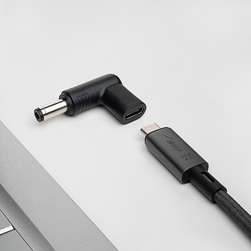 Akyga AK-ND-C02 Ladeadapter USB-C auf DC 5,5 x 2,1 mm für Notebooks, 18,5-20 V, 100 W