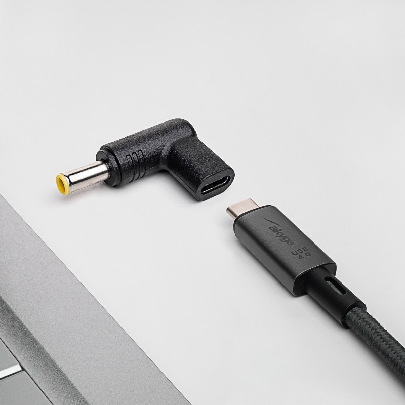 Akyga AK-ND-C16 Ladeadapter USB-C auf DC 5,5 x 3,0 mm + Pin für Notebooks, 18,5-20 V, 100 W