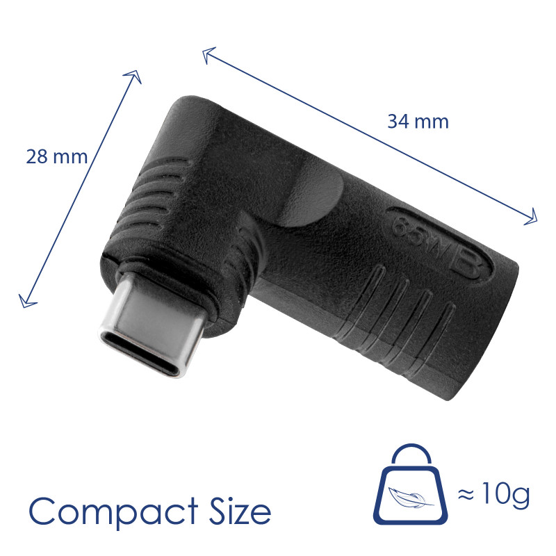 Akyga AK-ND-D17 Adapter DC 3,0 x 1,0 mm auf USB-C PD für Notebook-Netzteile, 65 W