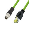 LogiLink CQM035S Industrie-Patchkabel, Cat.6A, PUR, M12 X-kodiert auf RJ45, 1 m
