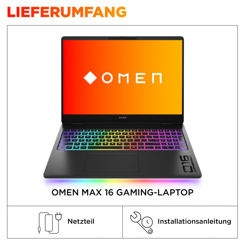 HP Omen MAX 16-ak0693ng BJ0V6EA#ABD Notebook, AMD Ryzen AI 9 HX 375, 32 GB RAM, 1 TB SSD, NVIDIA GeForce RTX 5070 Ti