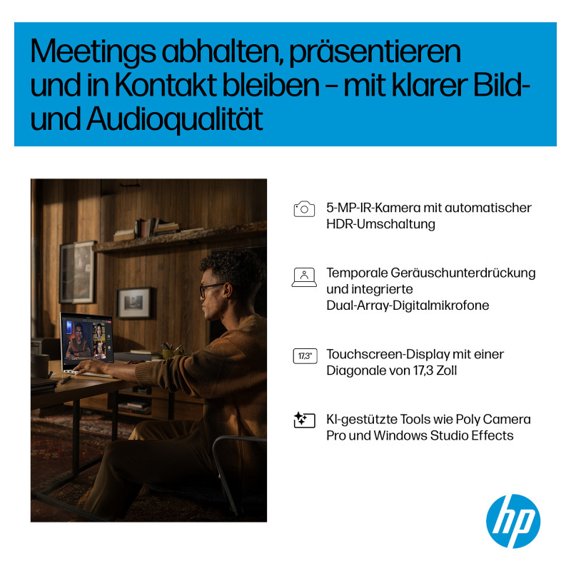 HP OmniBook 7 17-dc0675ng Notebook, Intel Core Ultra 7 256V, 32 GB RAM, 1 TB SSD, Windows 11 Pro, deutsche Tastatur