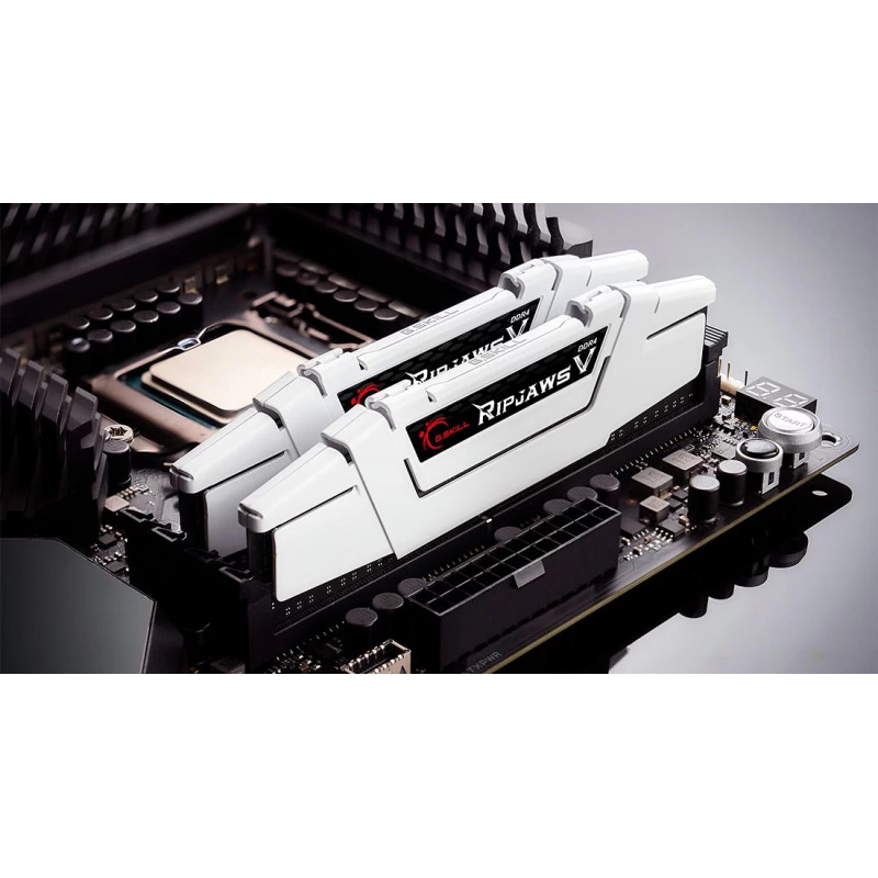 G.Skill Ripjaws V F4-3600C16D-16GVWC DDR4-3600 Speicherkit, 16 GB (2 x 8 GB), CL16, XMP2, weiß