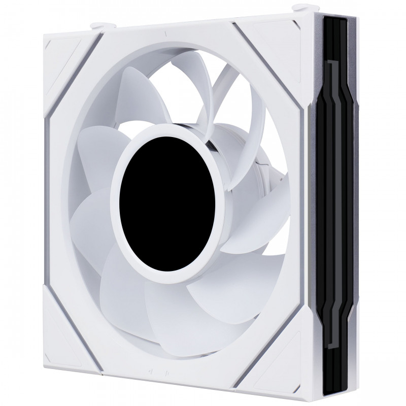 Lian Li UNI FAN SL-INF LCD FLEX Wireless Gehäuselüfter, ARGB und LCD, Reverse Blade, 120 mm, weiß