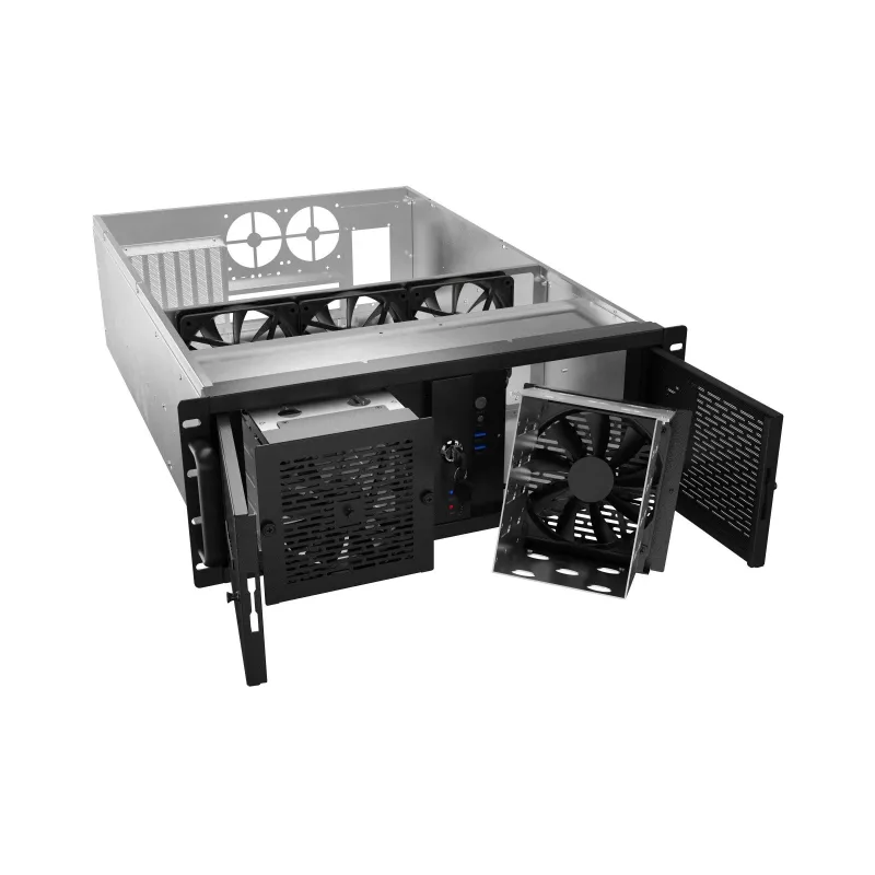 Lanberg SC01-6504-12B Servergehäuse, E-ATX 650/12, 19 Zoll, 4U
