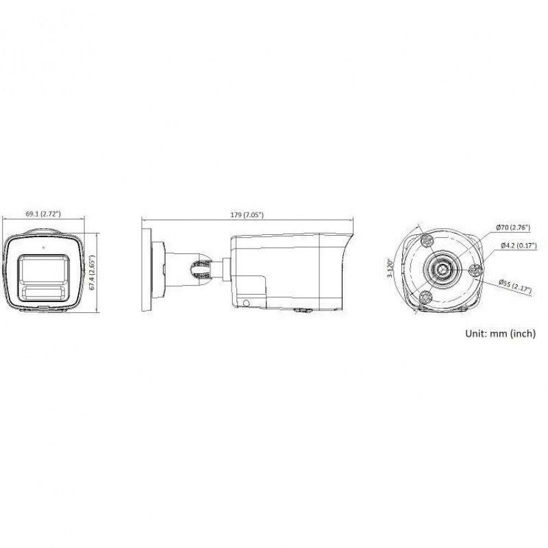 Miton NT-IP108CA-DL IP-Kamera, 8 MP 4K, 2,8-mm-Objektiv, IR- und Weißlicht, IP67, PoE