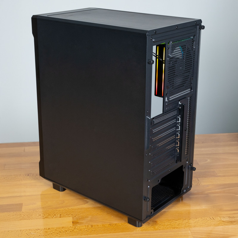 Kolink AM2 ARGB Midi-Tower PC-Gehäuse, ATX, Tempered Glass, inklusive 4x 120-mm-Lüfter, schwarz