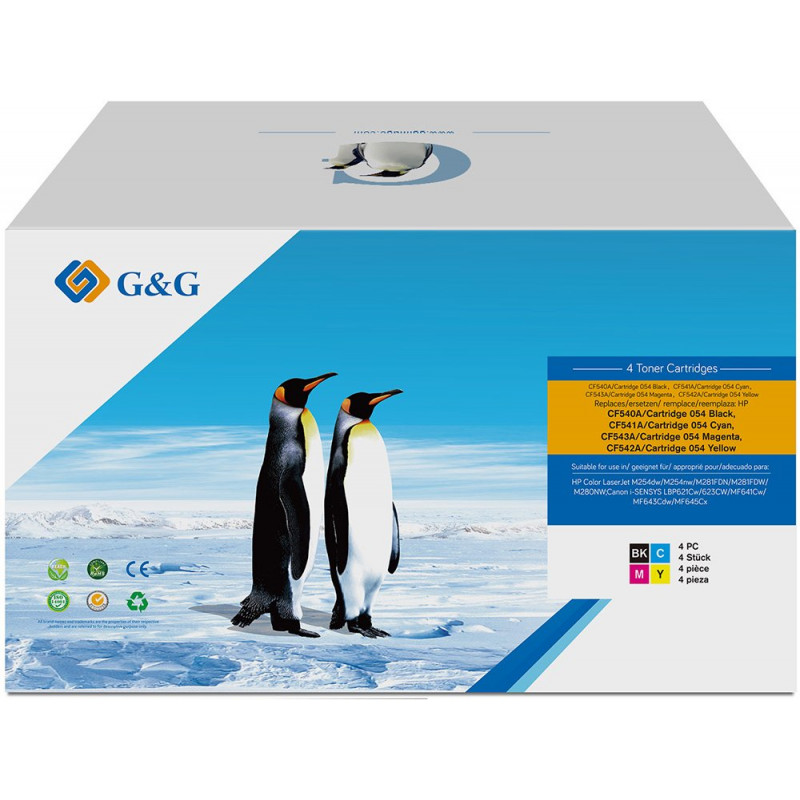 G&G kompatible Tonerkartuschen NT-PH203UBK/UC/UM/UY-B-V5-4-S1 (4 Stk.), Schwarz, Cyan, Magenta, Gelb