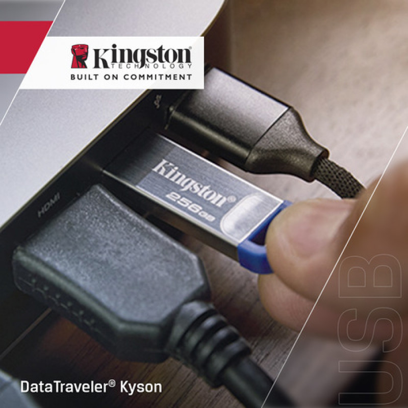 Kingston DataTraveler Kyson DTKNG2/256GB USB-Stick, 256 GB, USB 3.2 Gen 1, Metall