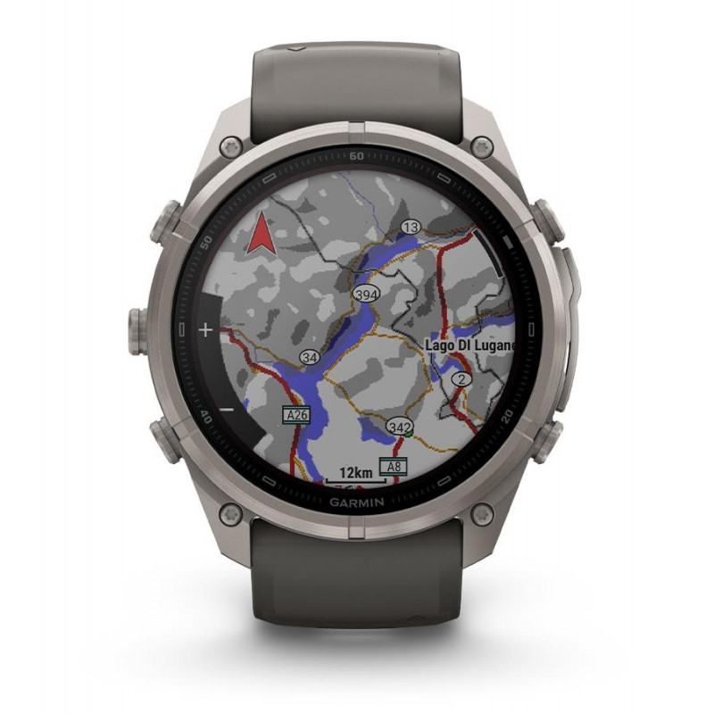 Garmin Fenix 9 Pro inReach Smartwatch, 51 mm, Titangehäuse, Graphit/Schwarz Silikonarmband
