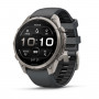 Garmin Fenix 9 Pro Smartwatch, 47 mm, Titangehäuse, Graphit/Schwarz Silikonarmband